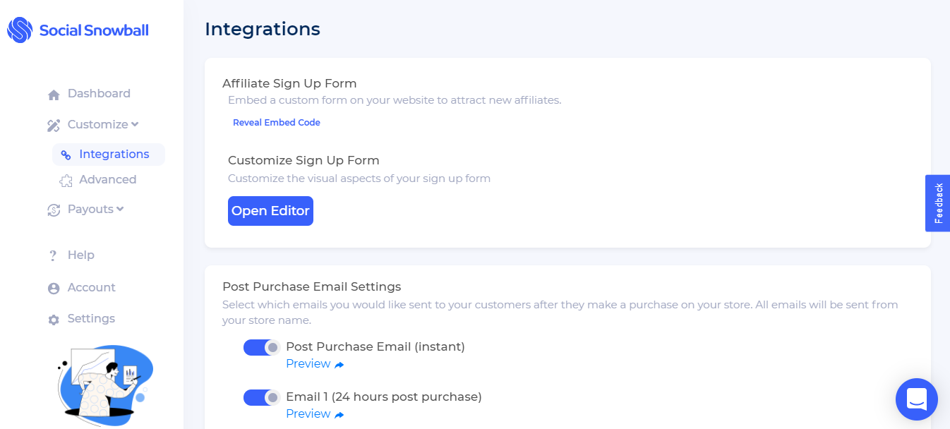 Customize Affiliate form - screenshot