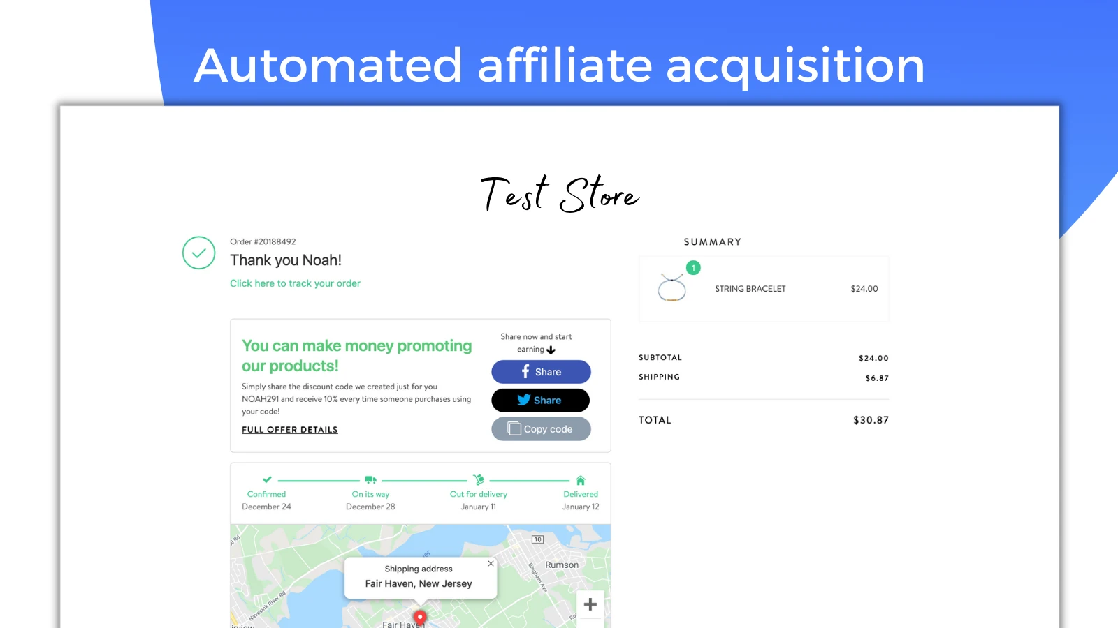 Automatically convert customers into affiliates with Social Snowball.